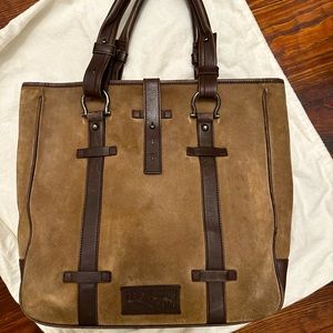 Salvatore Ferragamo brown suede and leather tote FB-24 6032